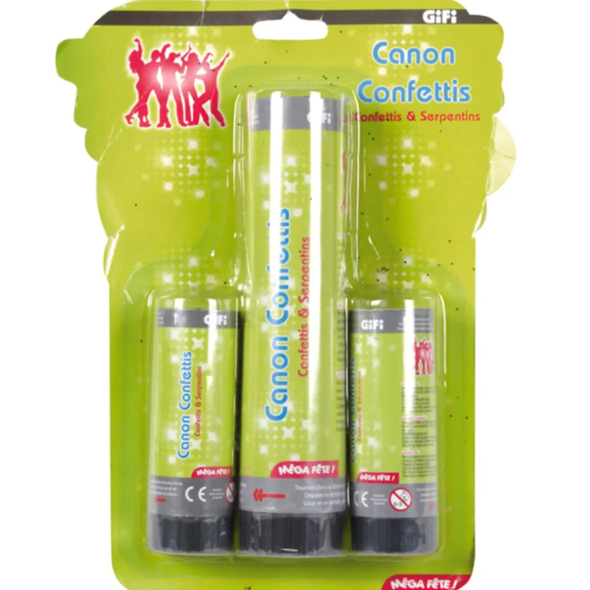Canons à confettis et serpentins x3-Gifi Online