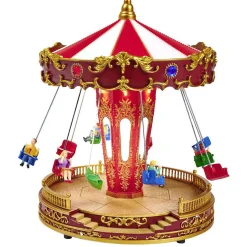 Carrousel de fête foraine animé lumineux et musical Village de Noël-Gifi Discount