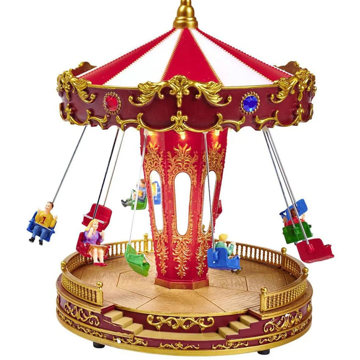 Carrousel de fête foraine animé lumineux et musical Village de Noël-Gifi Discount