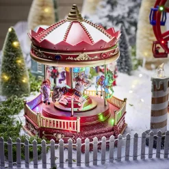 Carrousel de fête foraine animé lumineux et musical Village de Noël-Gifi Discount