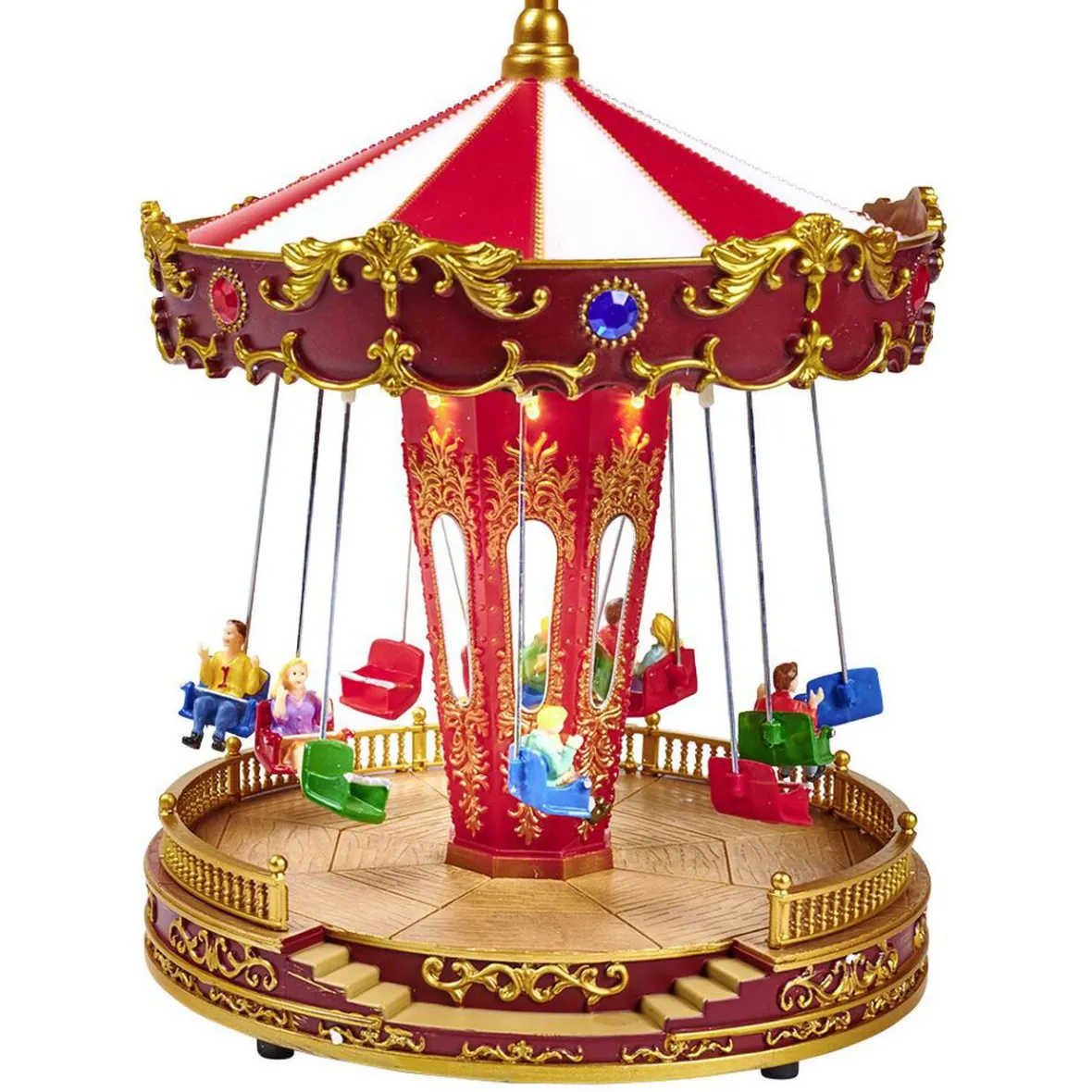 Carrousel de fête foraine animé lumineux et musical Village de Noël-Gifi Discount