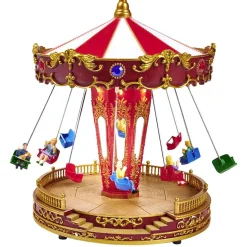 Carrousel de fête foraine animé lumineux et musical Village de Noël-Gifi Discount