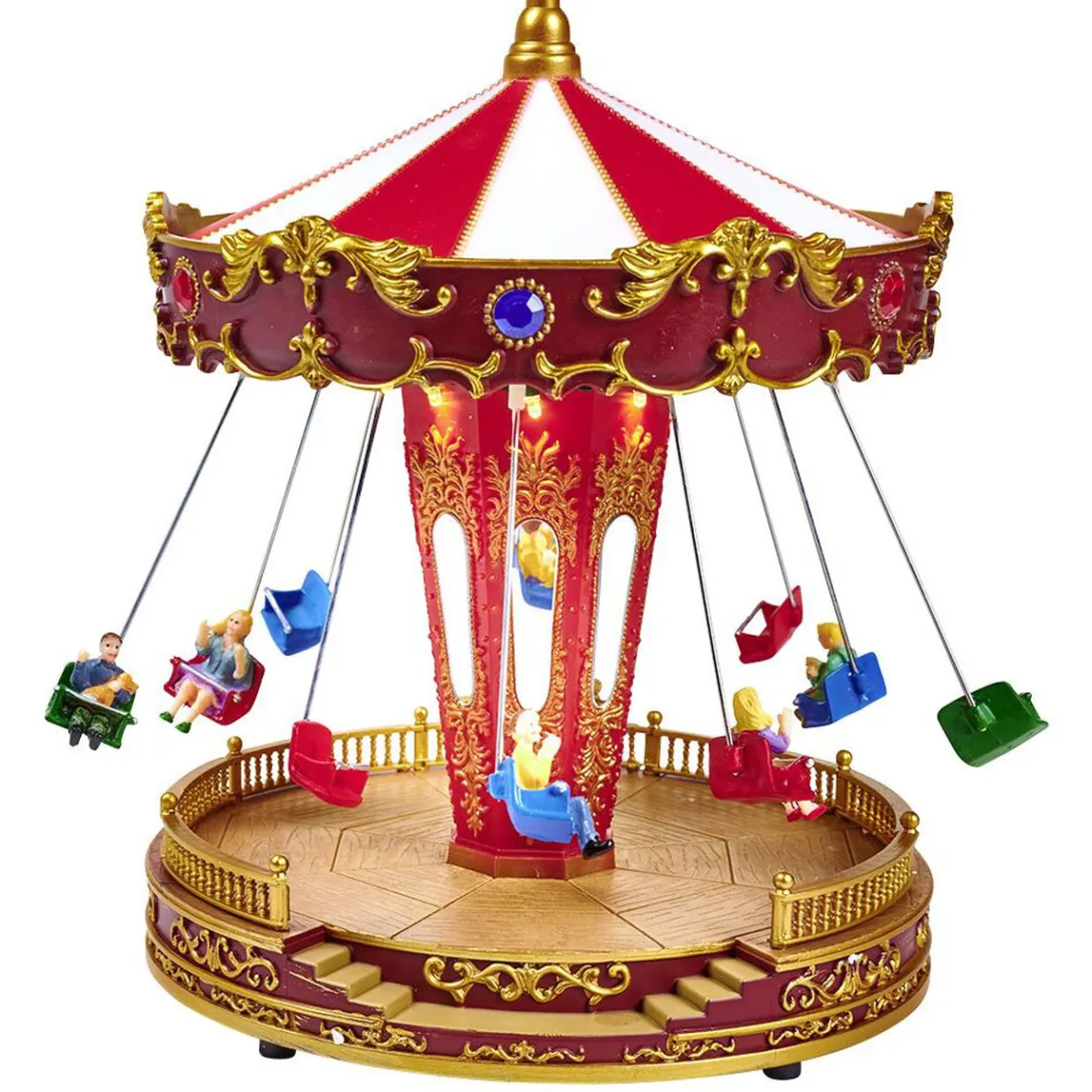 Carrousel de fête foraine animé lumineux et musical Village de Noël-Gifi Discount