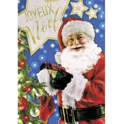 Carte Joyeux Noël motif sapin et Père Noël traditionnel-Gifi Best