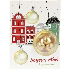 Carte voeux de Noël + chocolat 15g-Gifi New