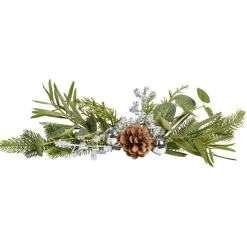 Centre de table Noël pomme de pin feuillage vert-Gifi Hot