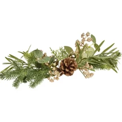 Centre de table Noël pomme de pin feuillage vert-Gifi Hot