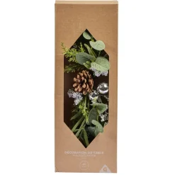 Centre de table Noël pomme de pin feuillage vert-Gifi Hot