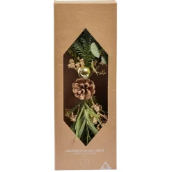 Centre de table Noël pomme de pin feuillage vert-Gifi Hot