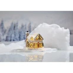 Chalet enneigé lumineux résine-Gifi Outlet