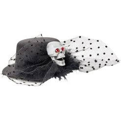 Chapeau à pinces Halloween crâne noir-Gifi Outlet