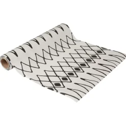 Chemin de table en papier à motifs noir et blanc-Gifi Hot