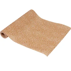 Chemin de table folk camel et grains de riz blanc-Gifi New