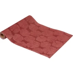 Chemin de table folk lie de vin motif cercles à pointillés-Gifi