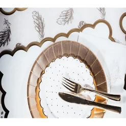 Chemin de table intissé rose plumes doré-Gifi Outlet