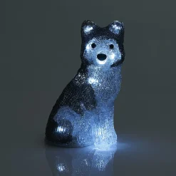Chien husky assis lumineux 12 LED blanc froid H17 cm-Gifi Sale