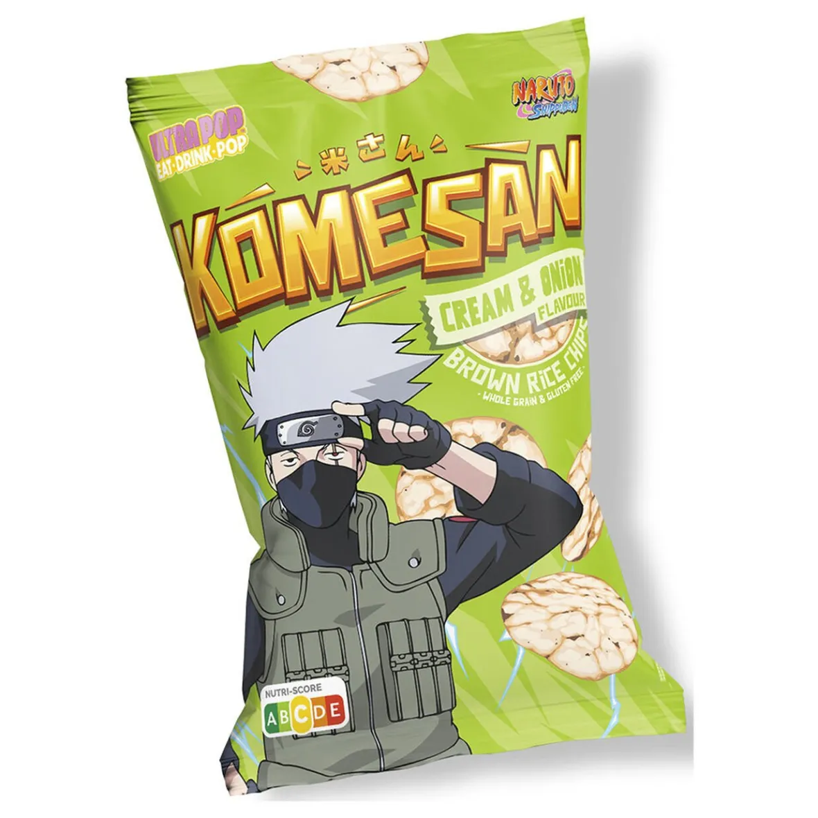 Chips de riz brun Komesan goût crème et oignon Kakashi Naruto 60g-Gifi Sale