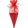 Cône à dragées organza rouge x4-Gifi Outlet