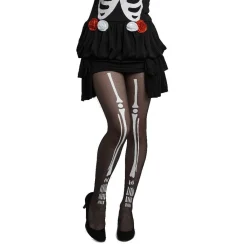 Collant Halloween squelette adulte Taille unique-Gifi New