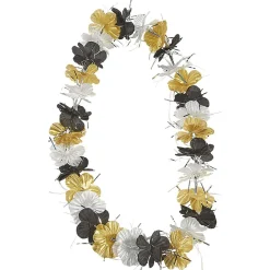 Collier Hawaïn fleur dorée et argentée-Gifi New