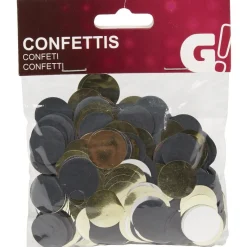 Confettis aluminium noir argenté doré Ø2 cm-Gifi New