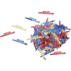 Confettis Joyeux anniversaire blanc, rouge et doré-Gifi Discount