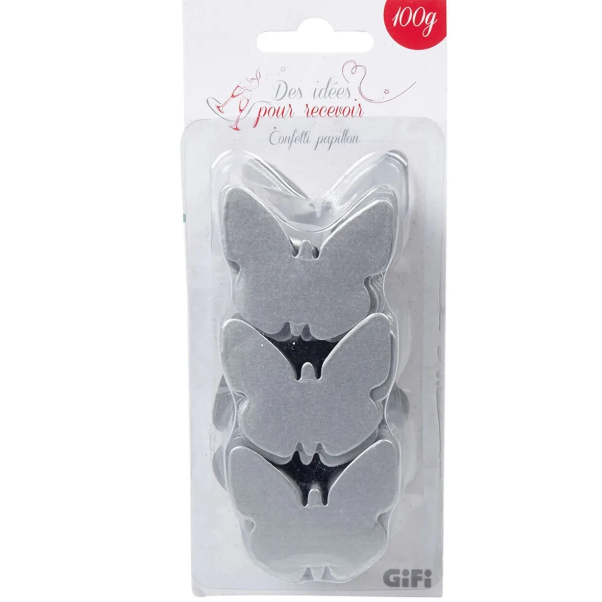 Confettis papillon argenté en papier-Gifi Online