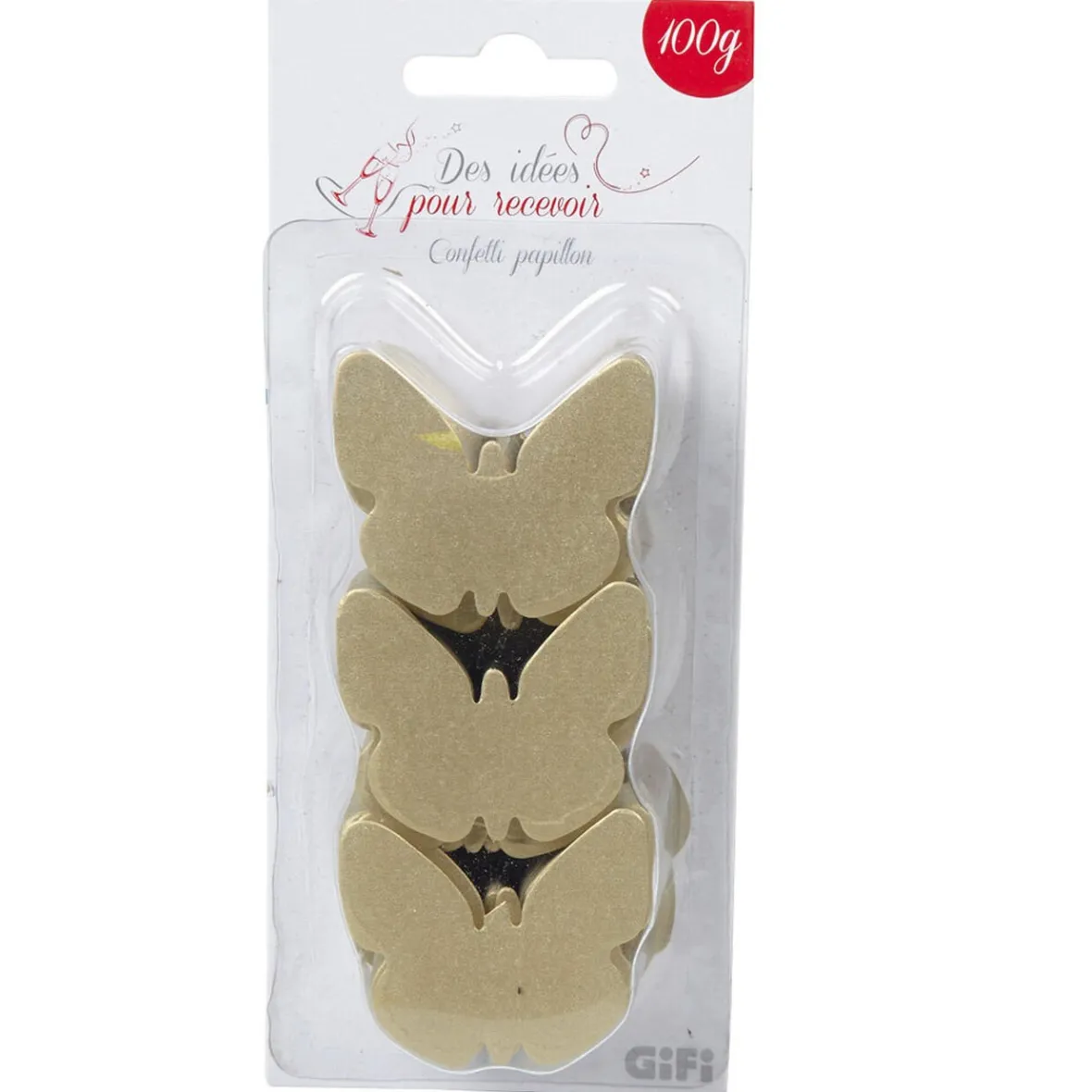 Confettis papillon doré en papier-Gifi