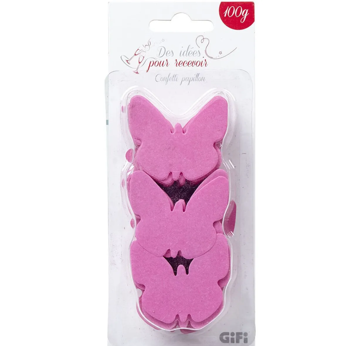 Confettis papillon rose fuchsia en papier-Gifi
