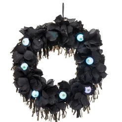 Couronne de fleurs noires lumineuse pour porte-Gifi New