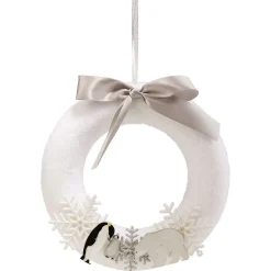 Couronne de Noël boréal à suspendre pingouin ours flocon Ø25cm-Gifi Discount