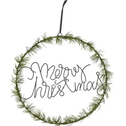 Couronne de Noël lumineuse effet branche de sapin Merry Christmas 20LED blanc chaud Ø36cm-Gifi Sale