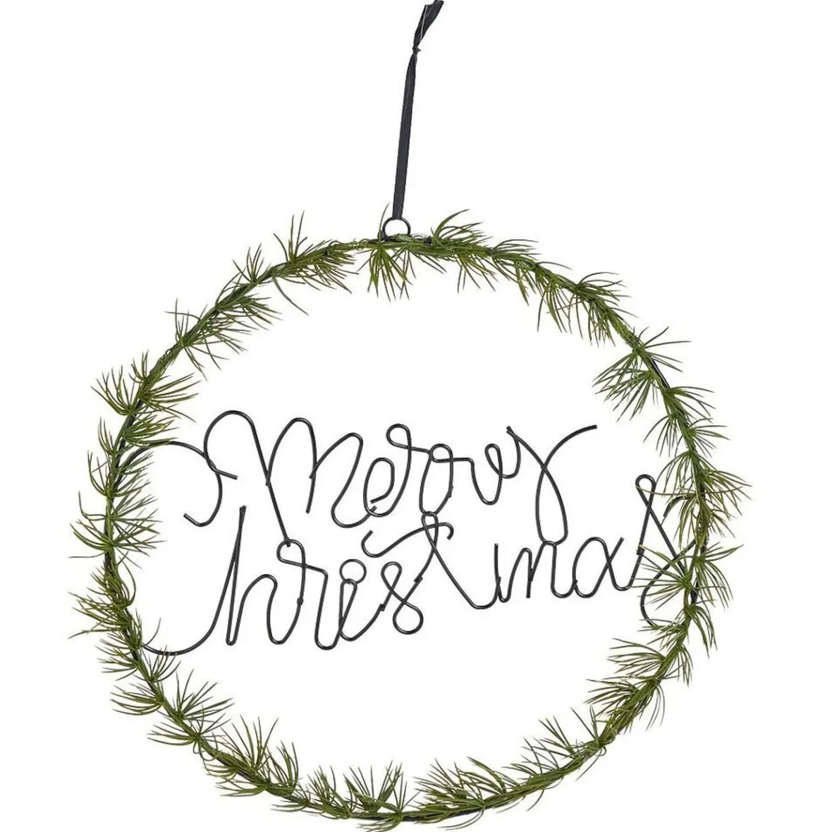 Couronne de Noël lumineuse effet branche de sapin Merry Christmas 20LED blanc chaud Ø36cm-Gifi Sale