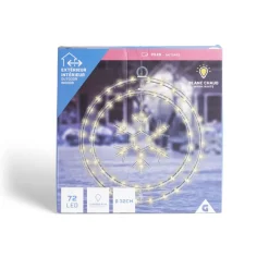 Couronne lumineuse flocon de neige 72LED blanc chaud Ø32cm-Gifi Outlet