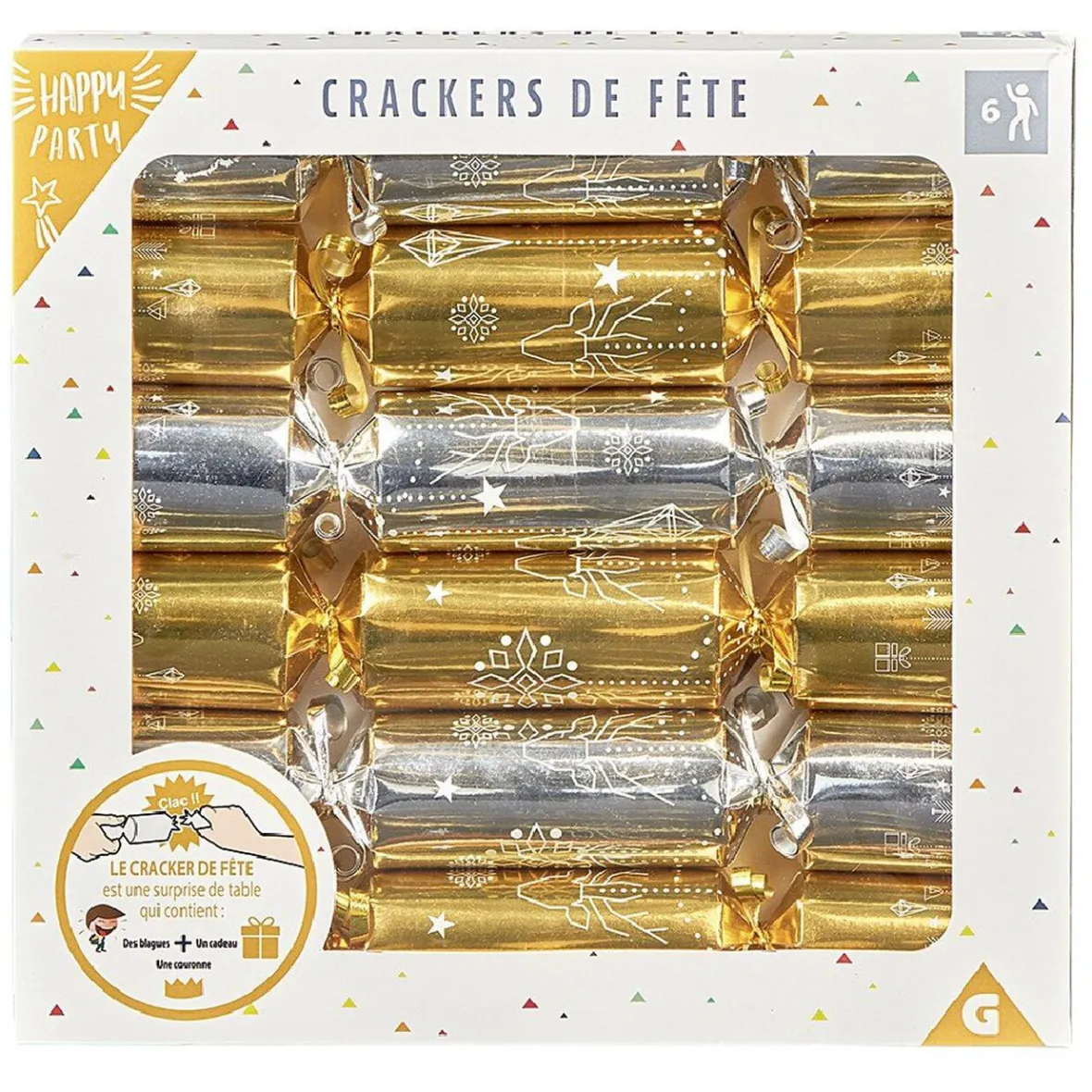 Crackers festifs adultes x6-Gifi New