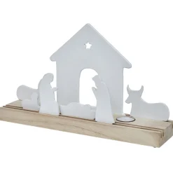 Crèche céramique et bois H22,5cm-Gifi