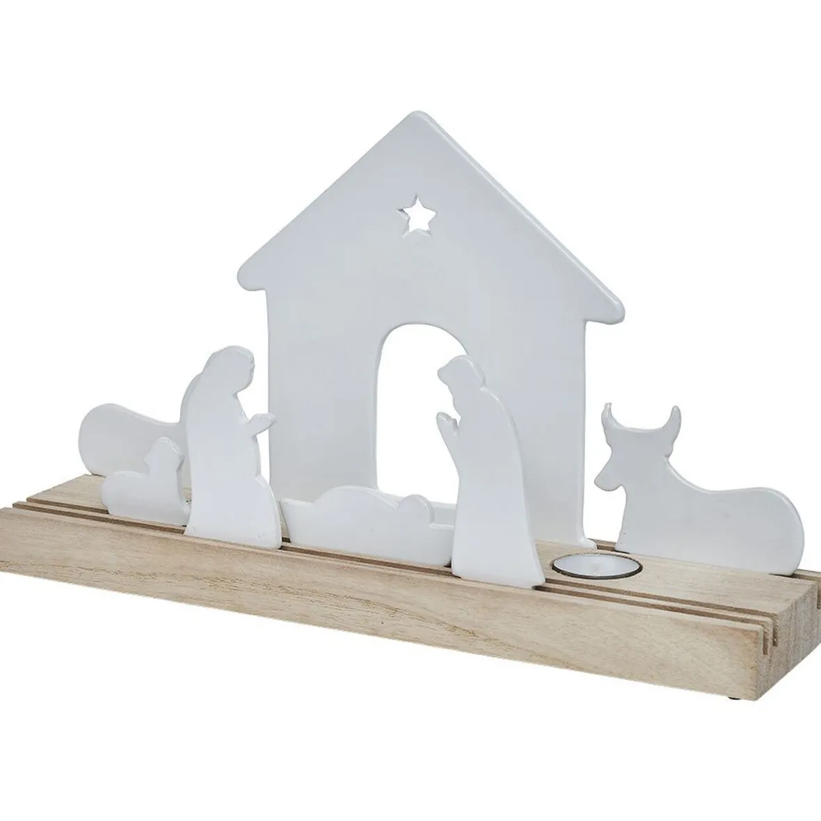 Crèche céramique et bois H22,5cm-Gifi