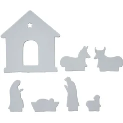 Crèche céramique et bois H22,5cm-Gifi