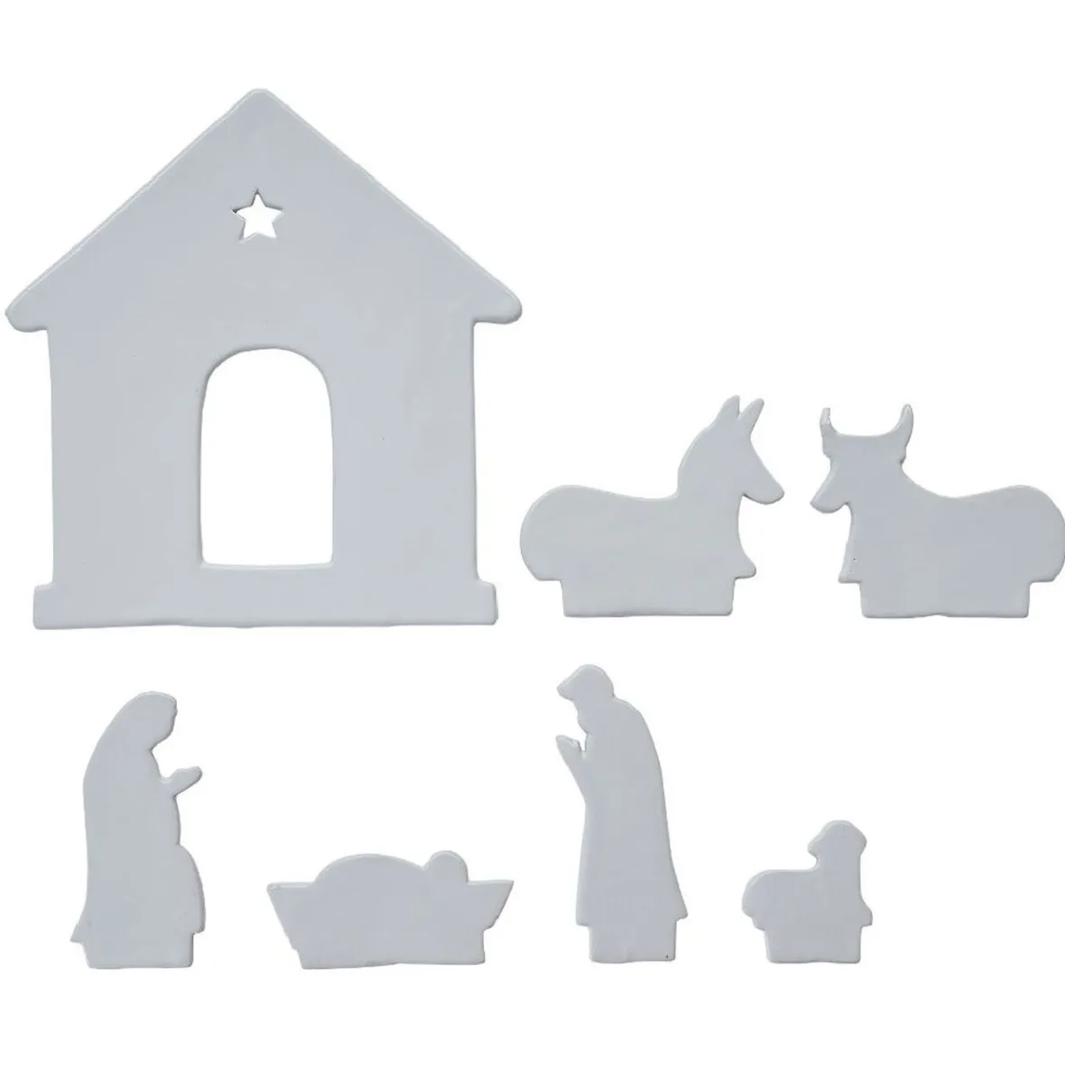 Crèche céramique et bois H22,5cm-Gifi