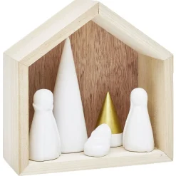 Crèche céramique et bois H15,5cm-Gifi New