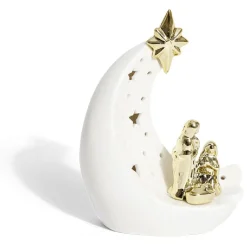 Crèche lune céramique lumineuse H18,5cm-Gifi Online