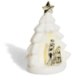 Crèche sapin céramique lumineuse H20,3cm-Gifi Online