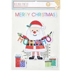 Déco fenêtre feutre adhésif Merry Christmas avec Père Noël L19xH25cm-Gifi