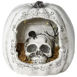 Décor Halloween citrouille avec tête de mort-Gifi Online