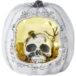 Décor Halloween citrouille avec tête de mort-Gifi Online