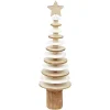 Décoration à poser sapin en bois blanc et naturel H25cm-Gifi Clearance