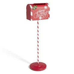 Décoration boîte aux lettres de Noël rouge et blanche H100cm-Gifi