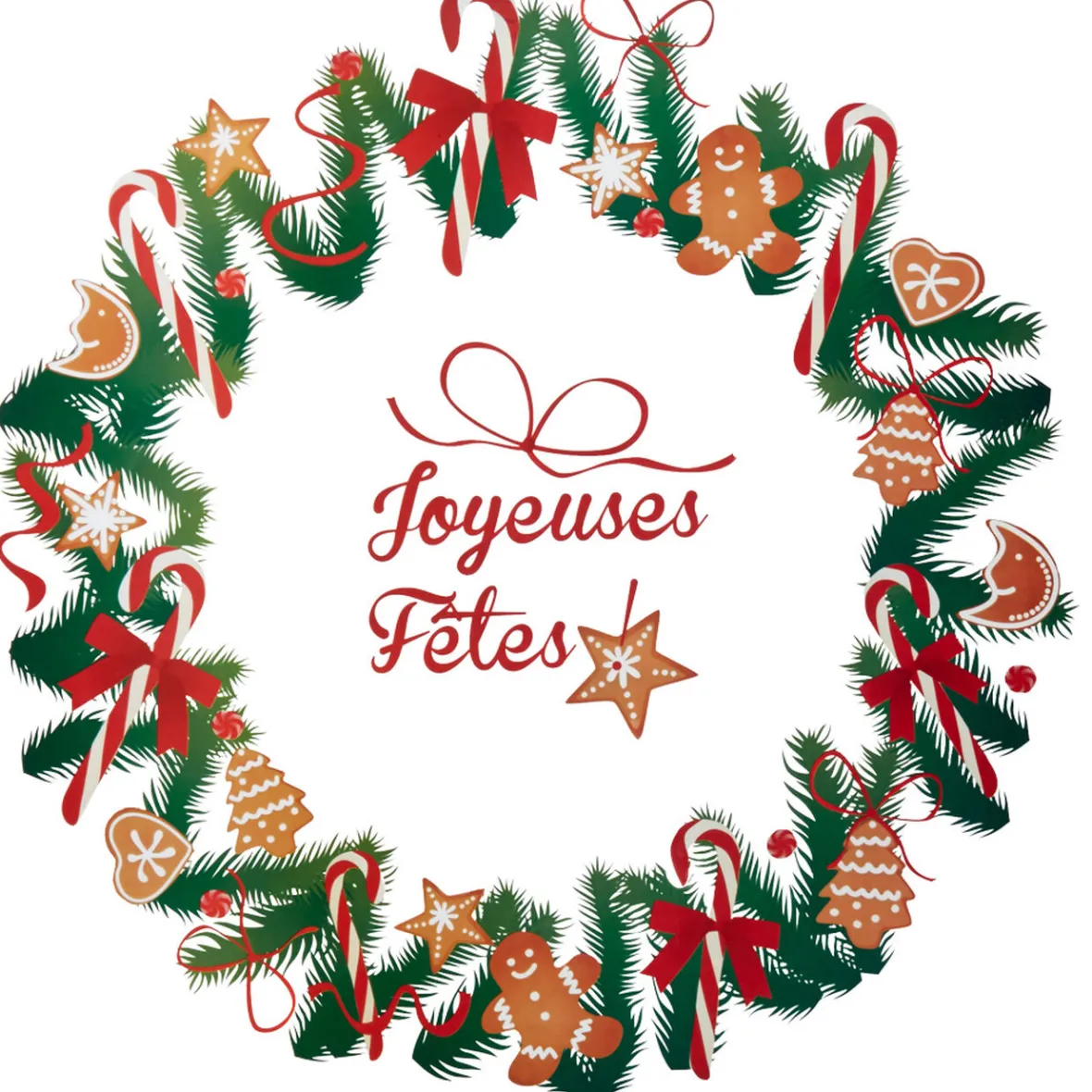 Décoration de fenêtre couronne de Noël sapin-Gifi Discount