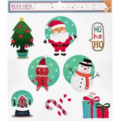 Décoration de Noël électrostatique personnages de Noël-Gifi Online