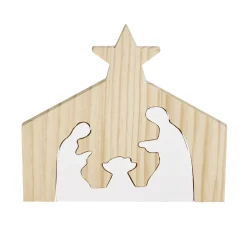 Décoration de Noël nativité en bois 2 parties H19,5cm-Gifi Hot